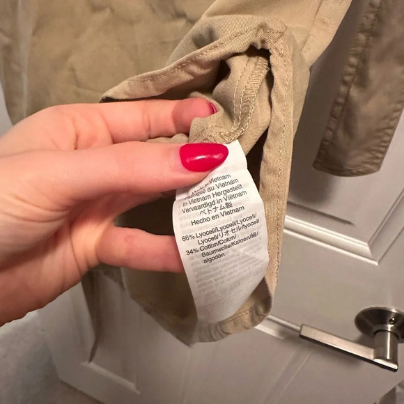 J. Crew Factory Tan/olive Utility Lyocell Cotton Belted Shirt Dress J6321 size 2 - Picture 4 of 4